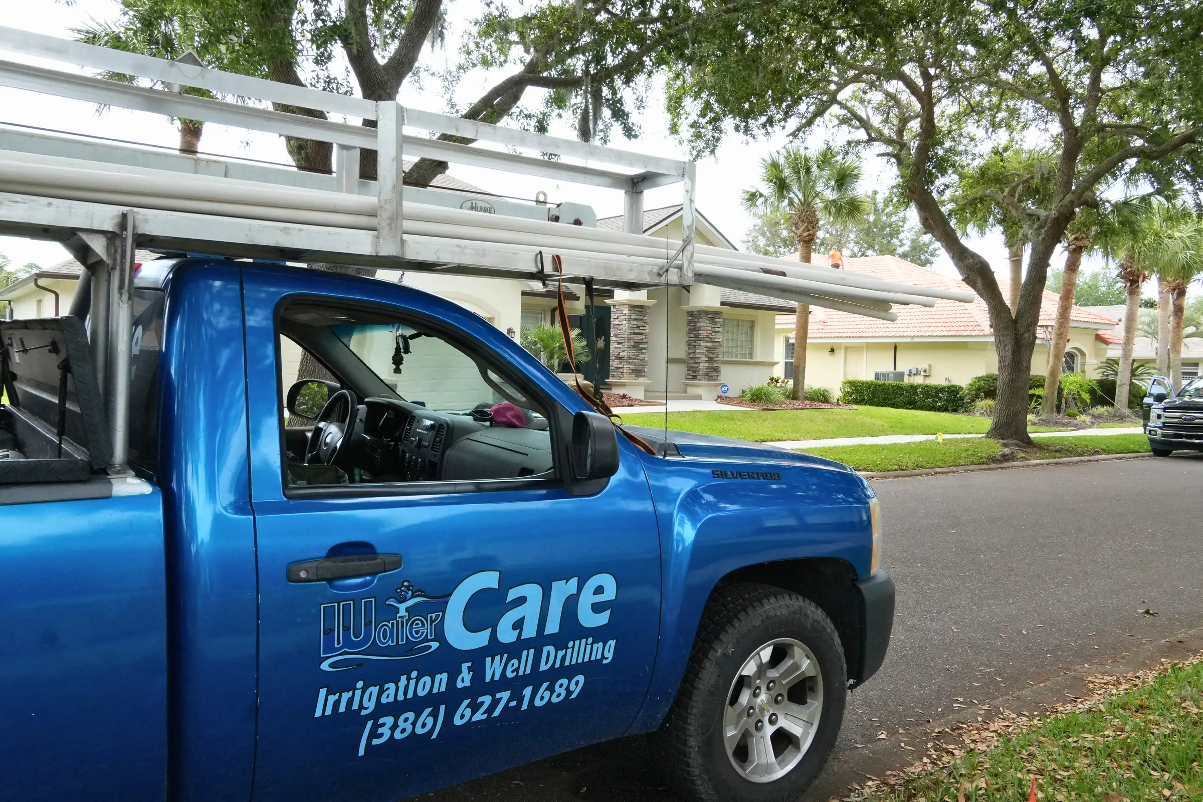 WaterCare service truck on a Northeast Florida customer property